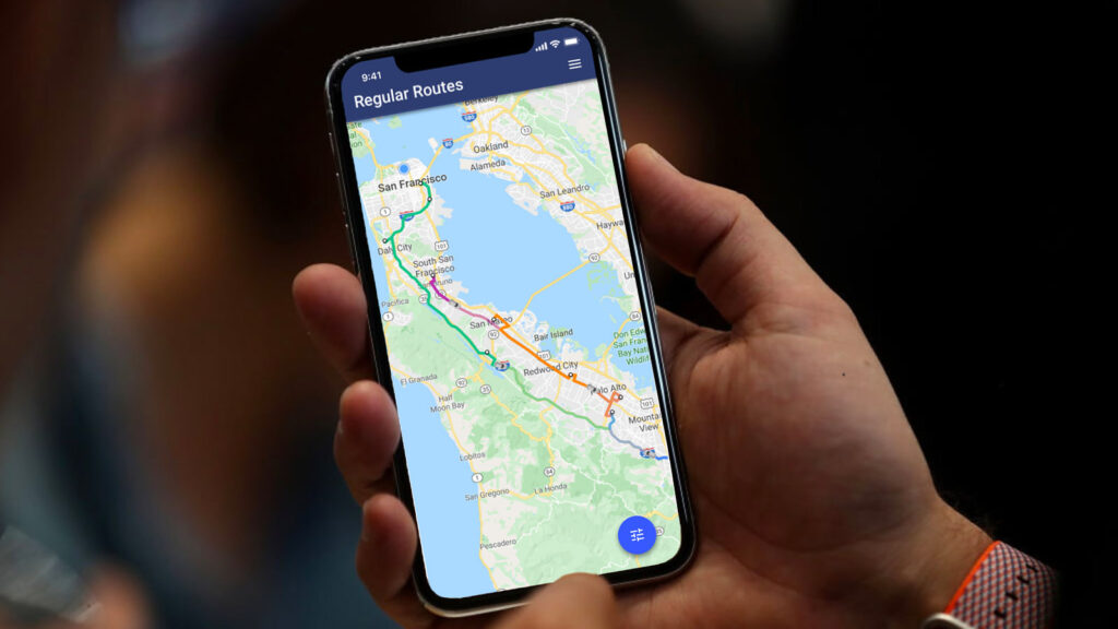 Rider Viewing Regular Bus Routes On Iphone
