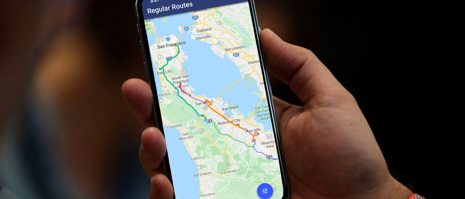 Rider Viewing Regular Bus Routes On Iphone